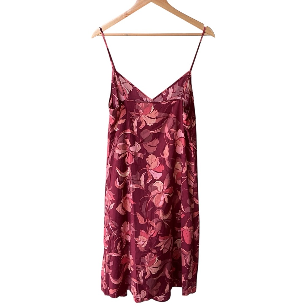 inc Slip Dress Red Pink Floral Preppy Cocktail Party Bohemian consign Medium - Picture 2 of 4
